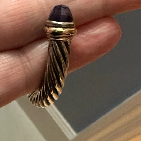 David Yurman cable classic cuff bracelet with Amethyst stones - Picture 5 of 16